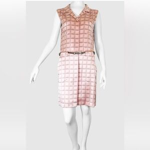 Vintage Chanel Pink Plaid Shirtdress sz 40
